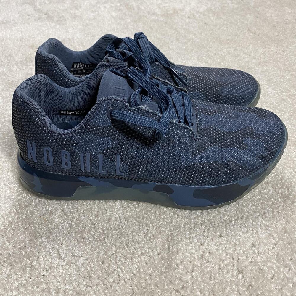 NOBULL Trainer Shoes Womens 7 Blue Camo Low Top Athletic Sneakers Workout - Picture 3 of 8